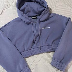 Alphalete Capital Crop Hoodie Digital Violet